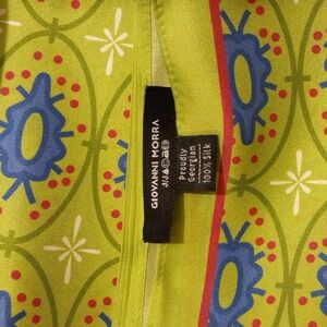 100% silk GIOVANNI MORRA GREEN SCARF